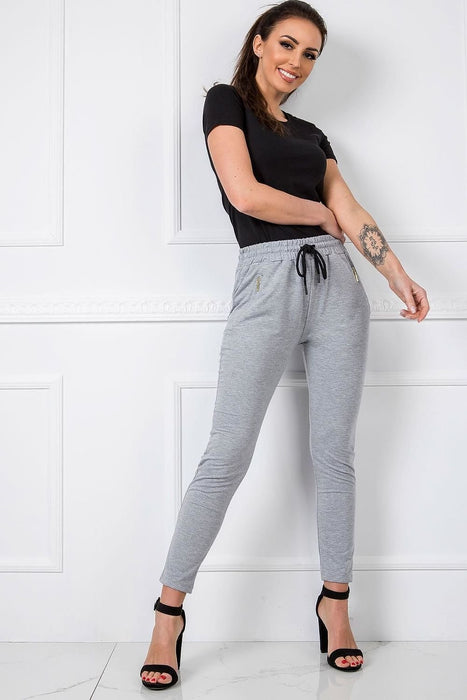 Stylish High-Waisted Cotton Blend Lounge Trousers