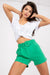 Sophisticated Italian Women's Zip-Front Shorts with Coordinating Belt