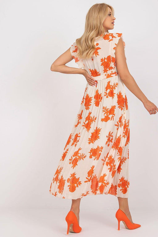 Frilled Sleeve Tie-Waist Maxi Dress for Summer Elegance