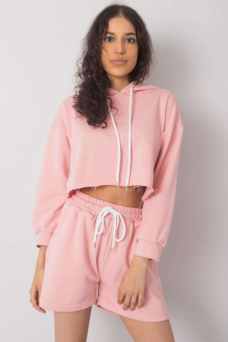 Stylish Athleisure Hoodie and Shorts Set with Adjustable Waistband