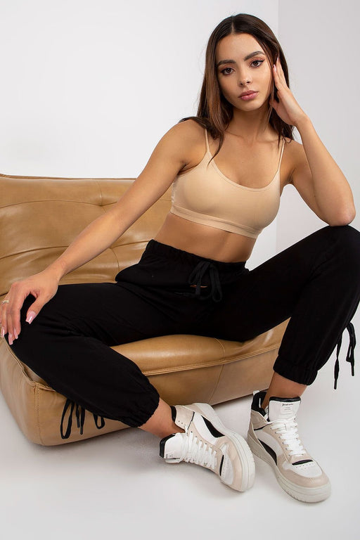 Stylish High-Waisted Sweatpants with Adjustable Drawstring