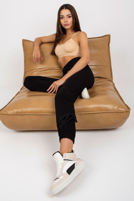 Stylish High-Waisted Sweatpants with Adjustable Drawstring