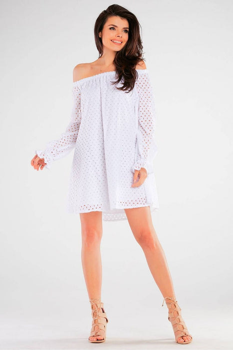 Spanish-Inspired Flared Cotton Daydress with Elastic Details