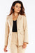 Golden Button Shawl Collar Suit Jacket for Women