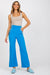 Elegant High-Waisted Women's Trousers with Decorative Buttons and Practical Slip Pockets