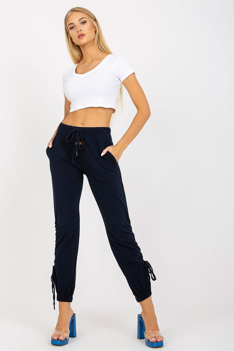 Stylish High-Waisted Sweatpants with Adjustable Drawstring