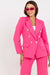 Elegant Italian Women's Button-Up Jacket with Trendy Shoulder Padding