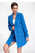 Chic Longline Double-Breasted Jacket with Distinctive Sleeve Accents