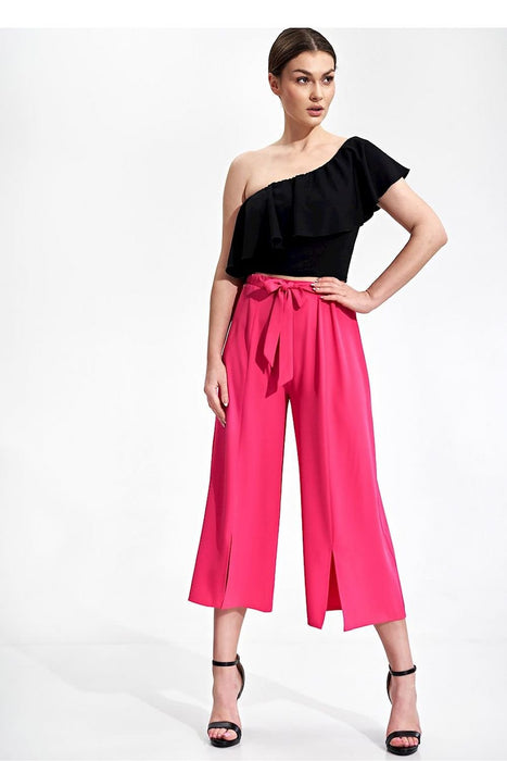 Vintage-Inspired Slit Flare Pants for Women