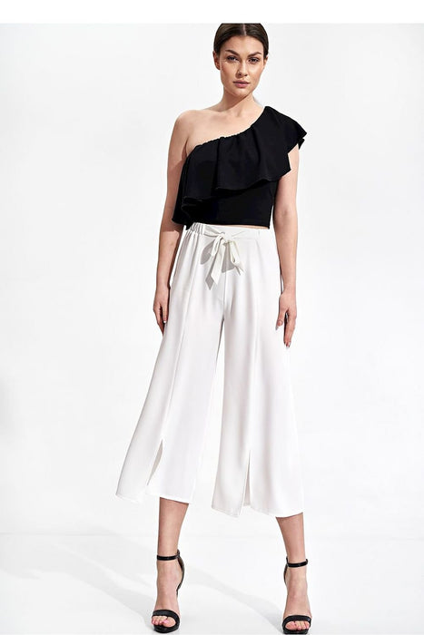 Vintage-Inspired Slit Flare Pants for Women