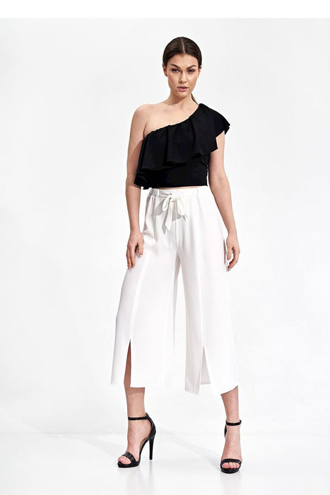 Vintage-Inspired Slit Flare Pants for Women