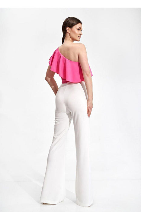 Elegant Asymmetric Ruffle Crop Top for a Fashion-Forward Look