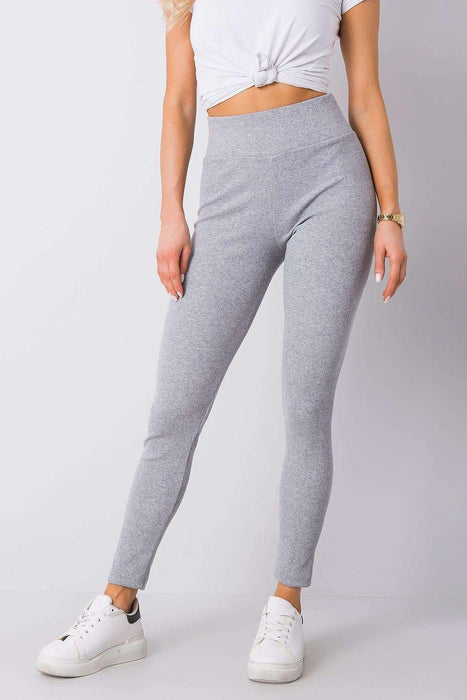 Ribbed High-Waisted Cotton Leggings Available in Various Sizes