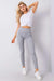 Ribbed High-Waisted Cotton Leggings Available in Various Sizes