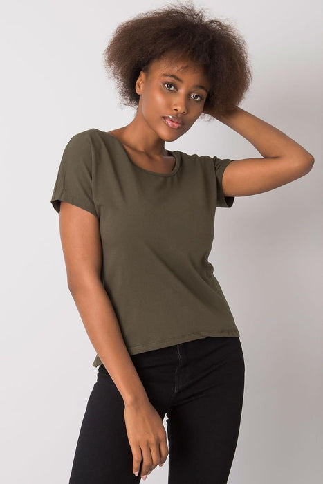 Chic Women's Back Slit Cotton Blend Tee by BFG