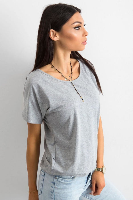 Chic Women's Back Slit Cotton Blend Tee by BFG