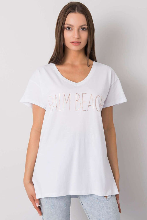 Chic V-Neck Cotton Tee for Fashion-Forward Women