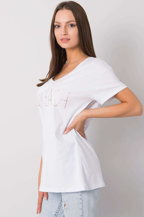 Chic V-Neck Cotton Tee for Fashion-Forward Women