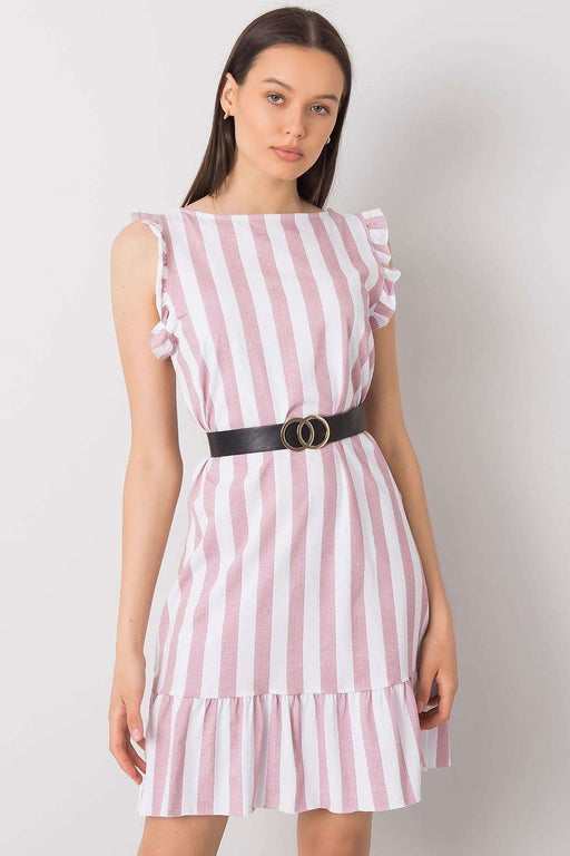 Elegant Striped Sleeveless Summer Dress with Belt from Daydress Italy