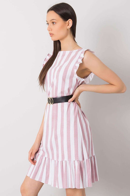 Elegant Striped Sleeveless Summer Dress with Belt from Daydress Italy