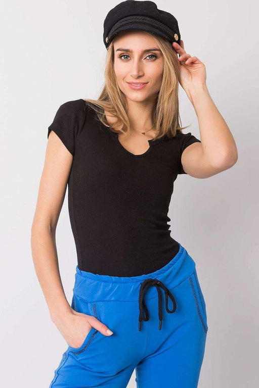 Chic Cutout Ribbed Cotton Tee by Bella