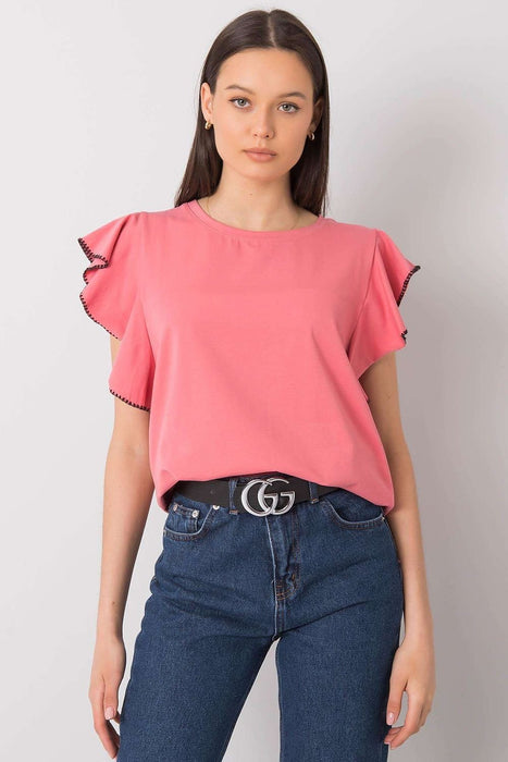 Elegant Frill Sleeve Blouse in Cotton