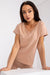 Charming Heart Neckline Cotton T-Shirt for Casual Elegance