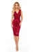 Sophisticated Crimson Lace Midi Dress by Numoco