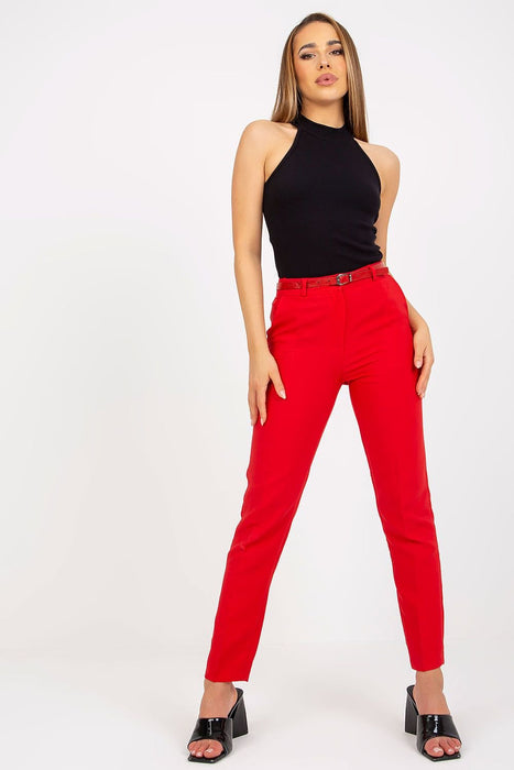 Elegant Essentials: Women's High-Waisted Tapered Pants Set with Chic Belt