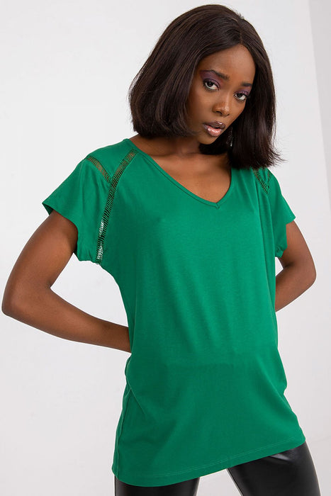 Sweetheart Neckline Short Sleeve Blouse