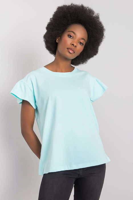 Frilled Sleeve Parisian Cotton Blend Top