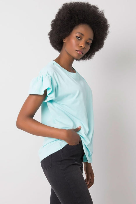 Frilled Sleeve Parisian Cotton Blend Top