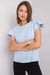 Frilled Sleeve Parisian Cotton Blend Top