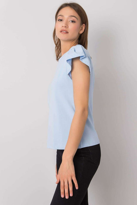 Frilled Sleeve Parisian Cotton Blend Top