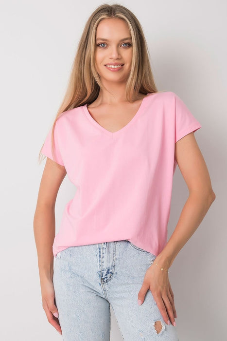 Feminine Heart-Cut Neck Cotton T-Shirt for Women