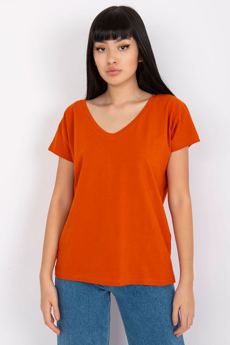 Feminine Heart-Cut Neck Cotton T-Shirt for Women