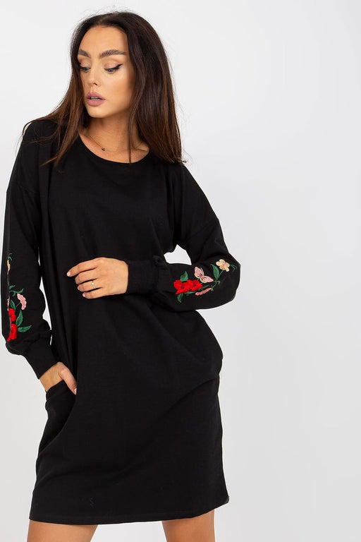 Stylish Embroidered Casual Tracksuit Dress with Practical Pockets