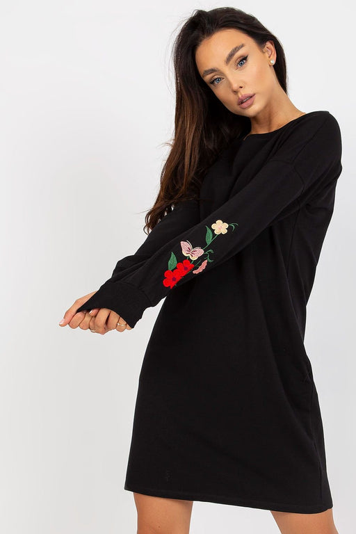 Stylish Embroidered Casual Tracksuit Dress with Practical Pockets