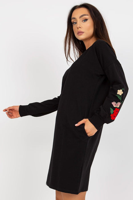 Stylish Embroidered Casual Tracksuit Dress with Practical Pockets