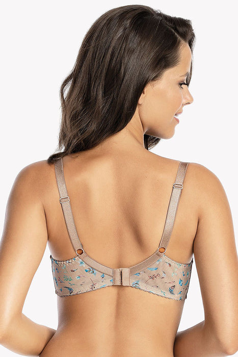 Chic Embroidered Underwire Bra with Delicate Bow and Semi-soft Comfort