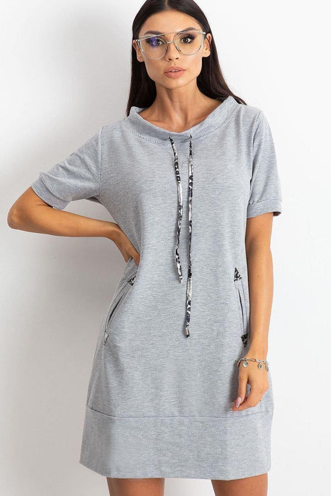 Trendy Short Sleeve Athletic Dress with Pockets