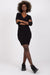 Ribbed Long Sleeve Bodycon Dress with Heart Shaped Neckline - Women's Elegant Parisian Fashion