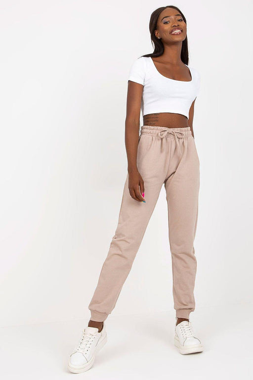 Stylish High-Waisted Lounge Trousers with Pockets and Adjustable Tie