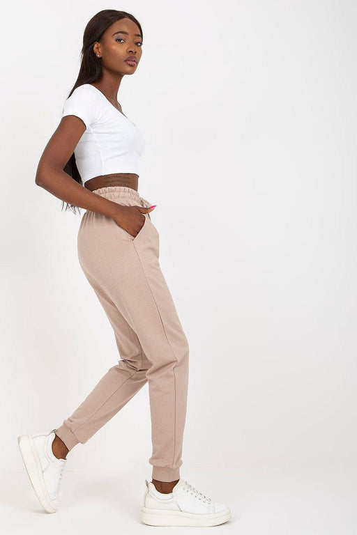 Stylish High-Waisted Lounge Trousers with Pockets and Adjustable Tie