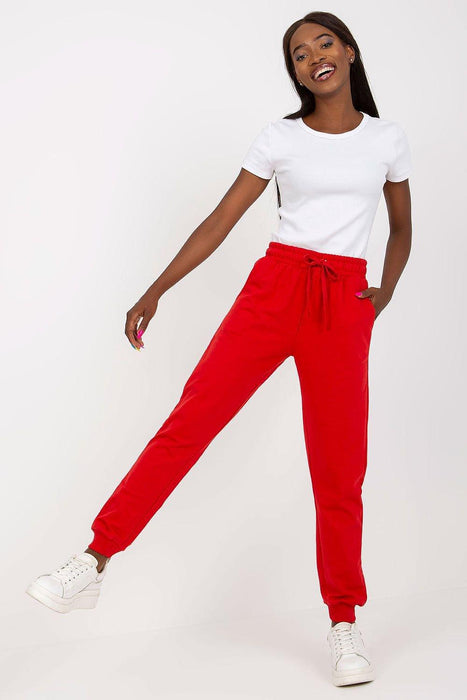 Stylish High-Waisted Lounge Trousers with Pockets and Adjustable Tie