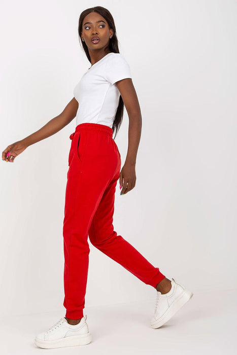 Stylish High-Waisted Lounge Trousers with Pockets and Adjustable Tie