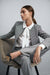 Chic Navy Blue Peplite Office Jacket