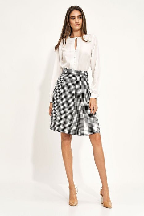 Belted High Waist Flared Skirt