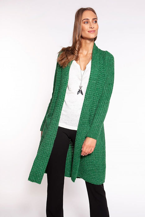 Shawl Collar Waffle Knit Cardigan for Cozy Elegance