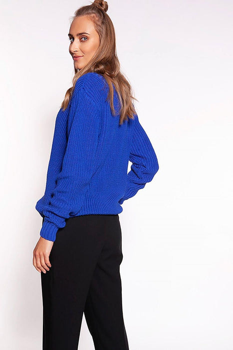 Stylish Heart-Cut Neckline Knit Sweater